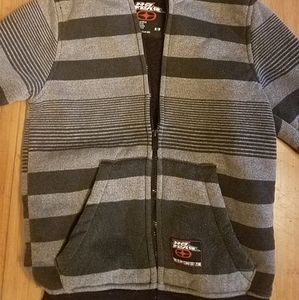 -NO FEAR FLEECE HOODIE GRAY CHARCOAL WARM UP JACKET S/P